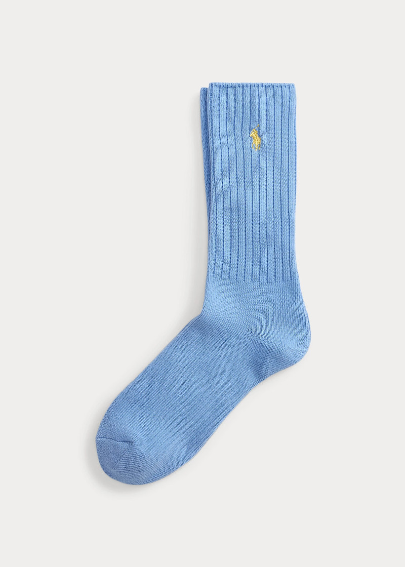 Signature Pony Cotton-Blend Crew Socks 1