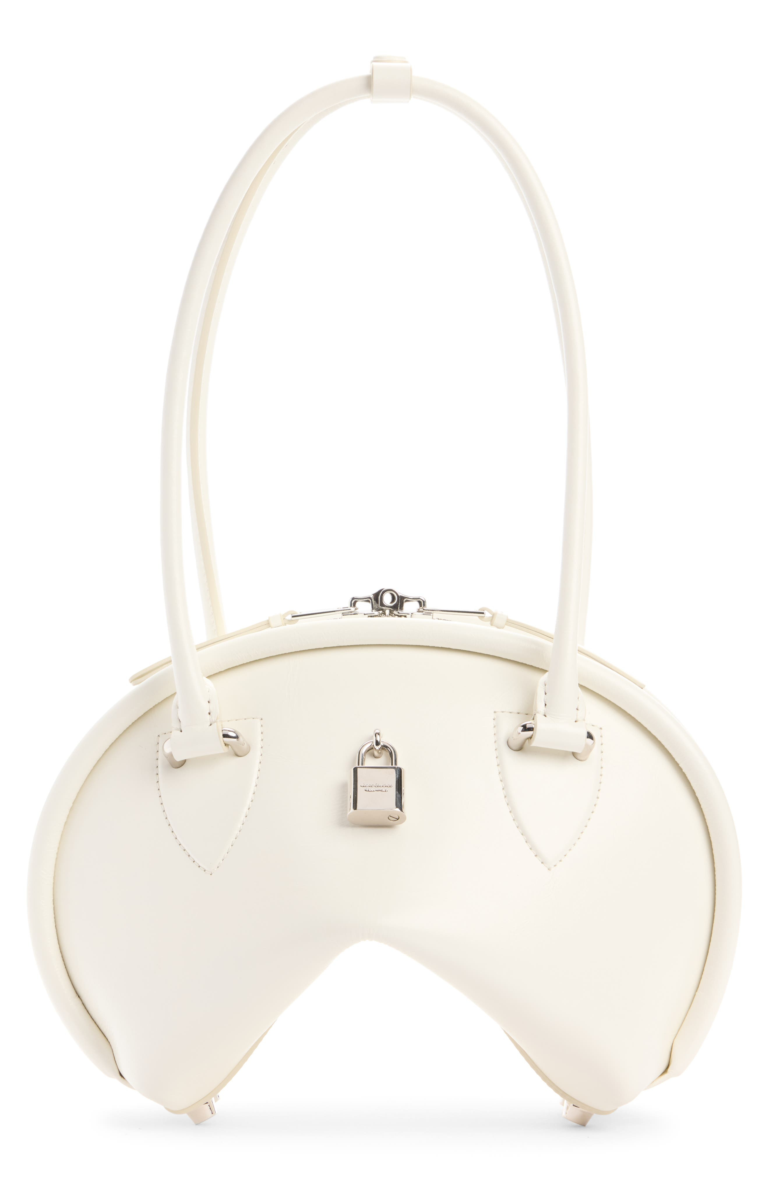 Acne Studios Small Bowlina Leather Shoulder Bag in Cream White at Nordstrom - 3