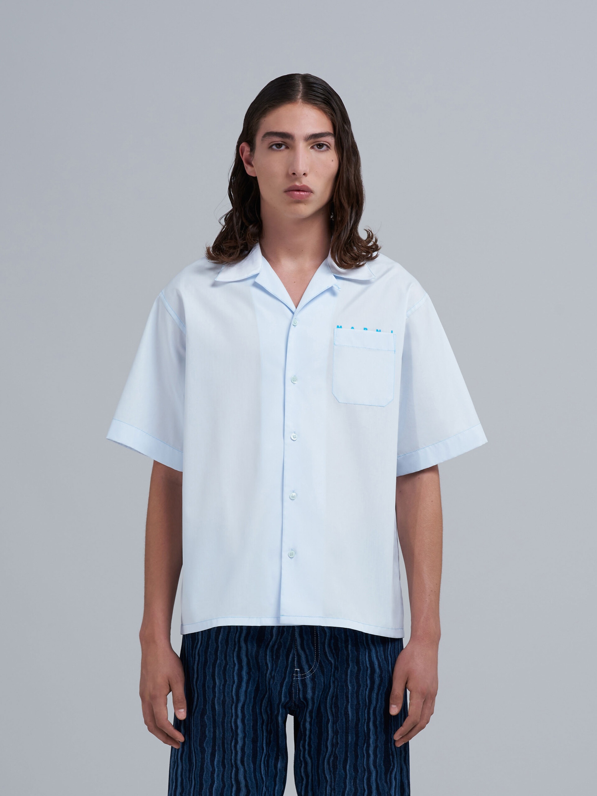 LOGO PRINT POPLIN BOWLING SHIRT - 2