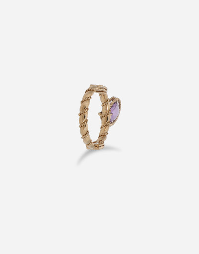Dolce & Gabbana 18 kt yellow gold ring  with amethist outlook