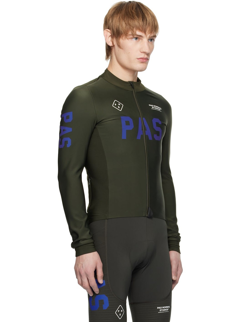 PAS NORMAL STUDIOS® Khaki 'PAS' Mechanism Thermal Long Sleeve Cycling Top outlook