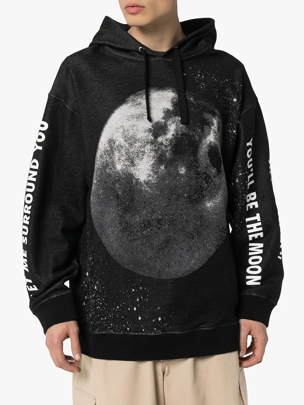 moon print oversized hoodie - 3