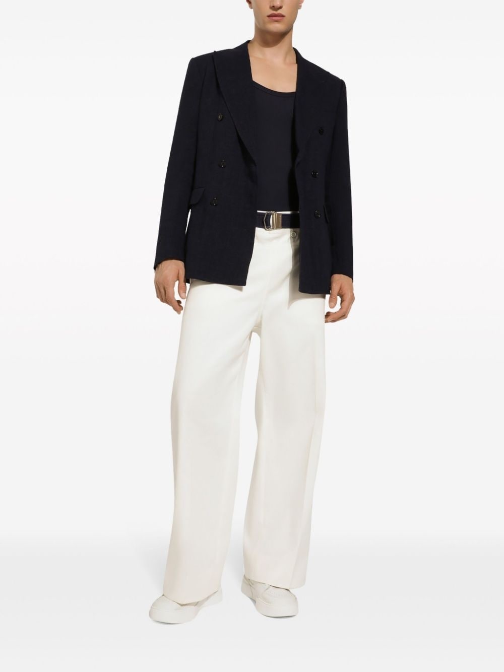 logo-print buckled belt - 4