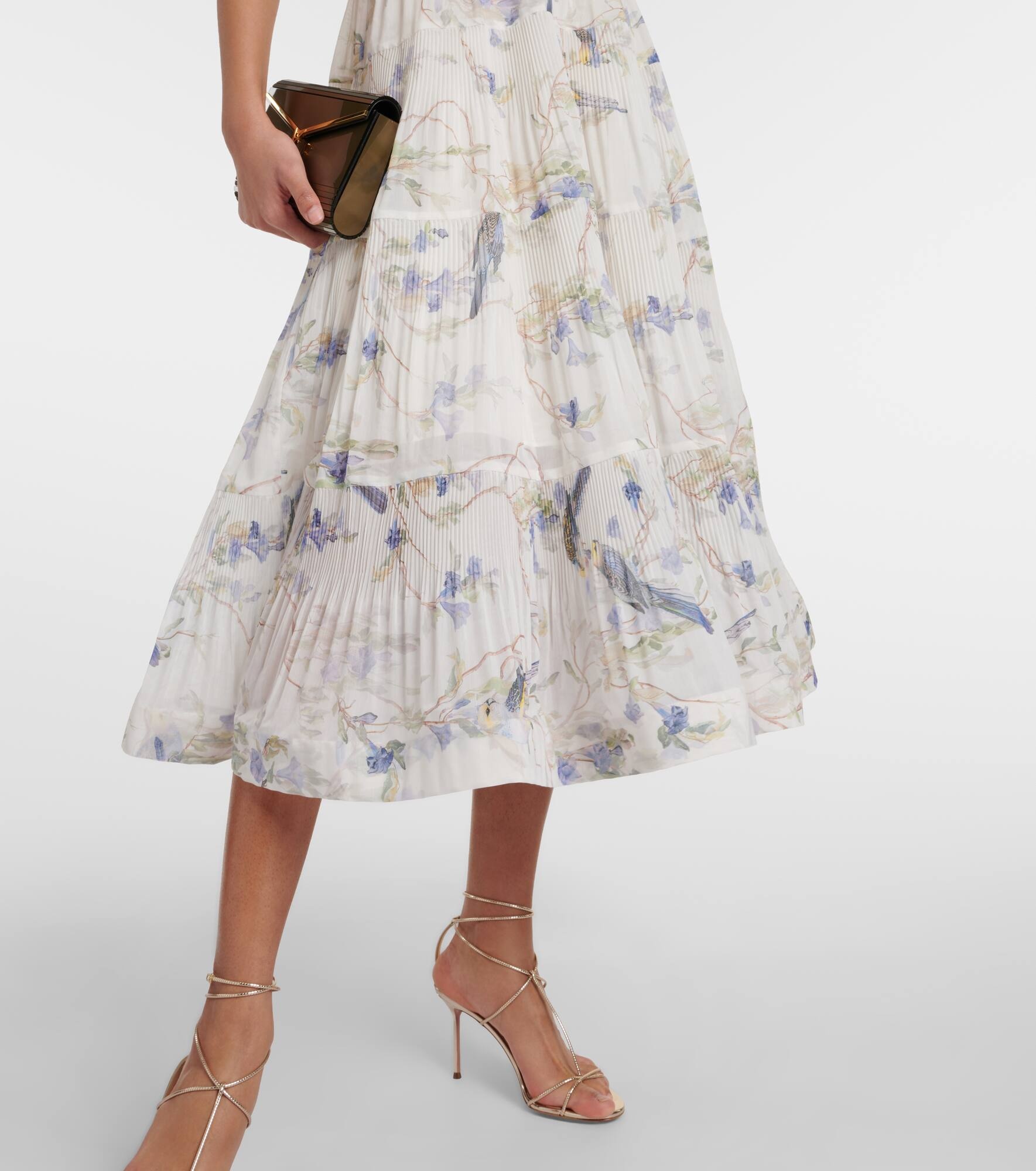 Printed pleated midi dress - 6