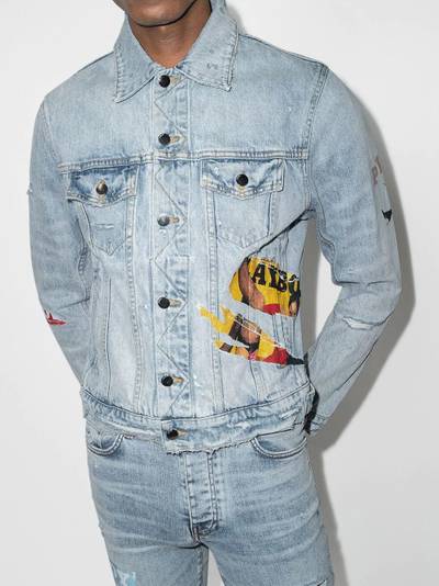 AMIRI x Playboy distressed-finish denim jacket outlook