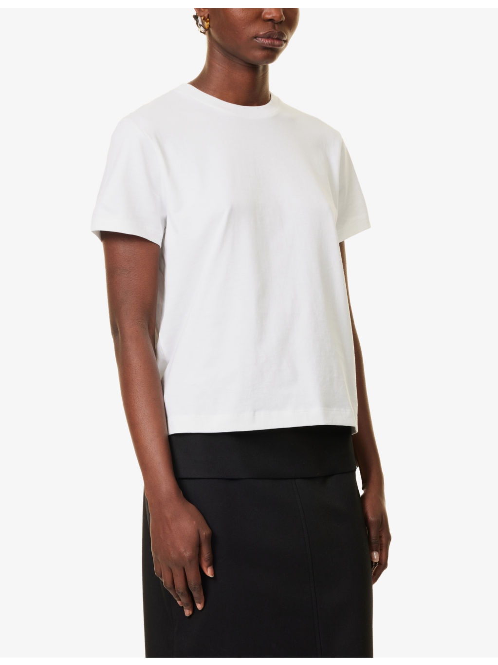 Round-neck ribbed-trim cotton-jersey T-shirt - 3