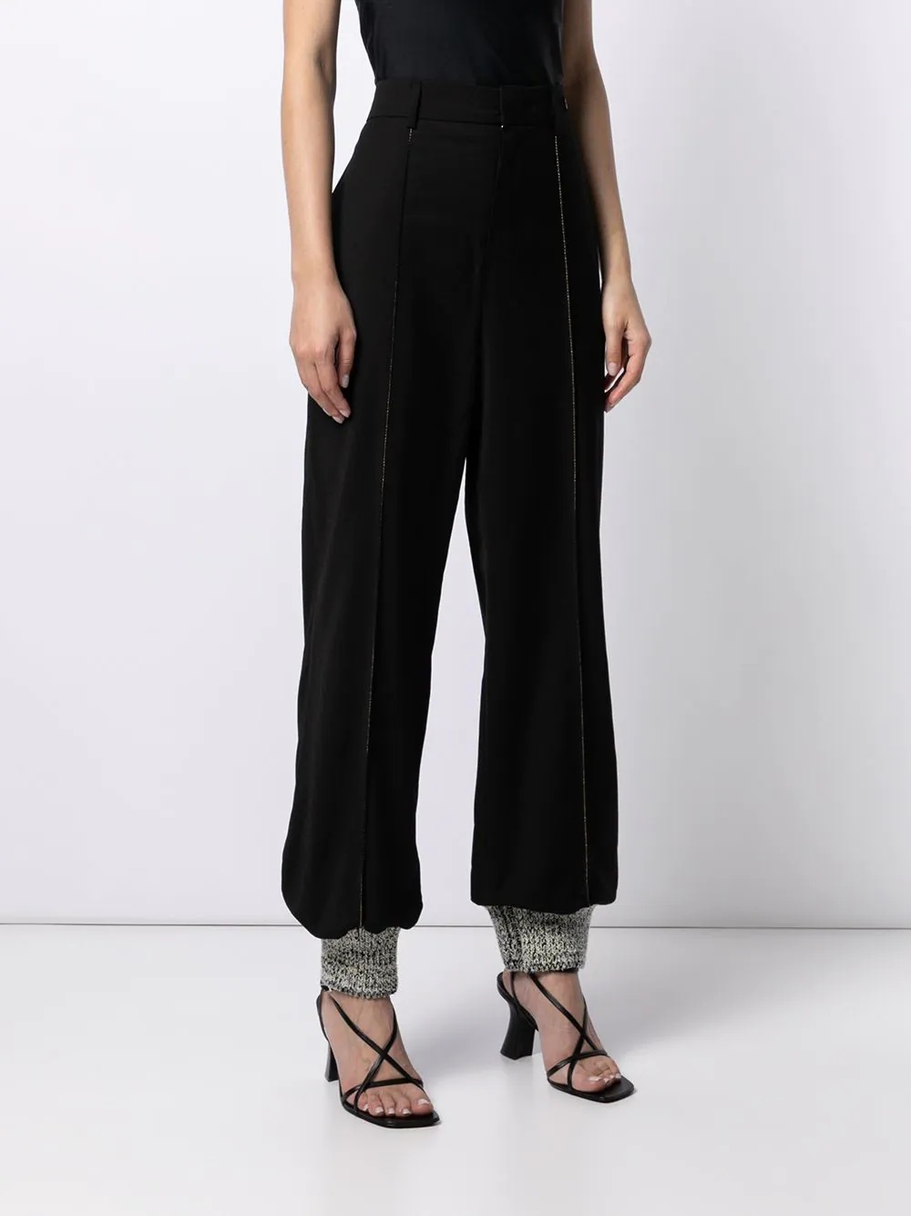 high-waisted straight-leg trousers - 3