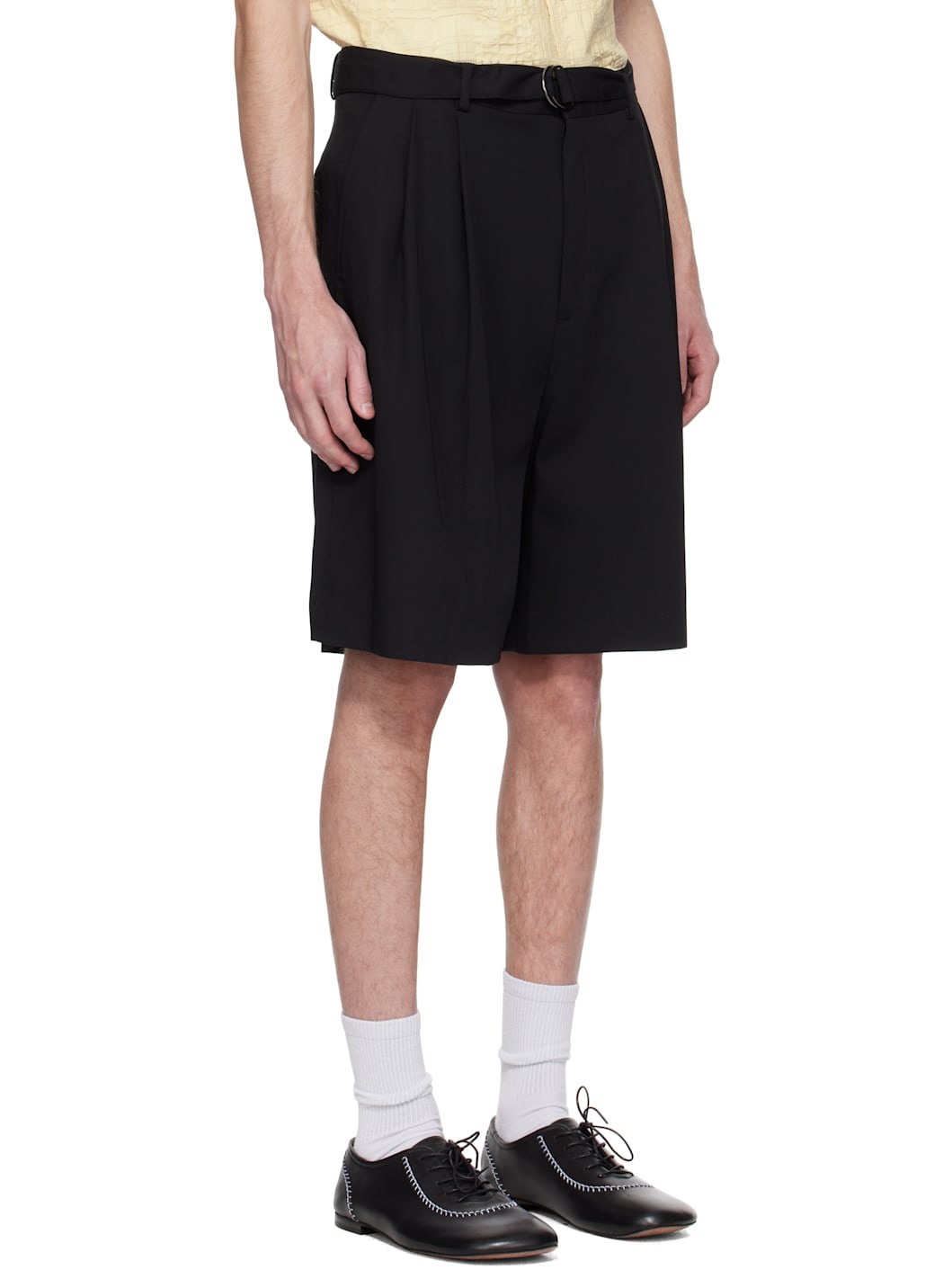 Black Marshall Pleated Shorts - 2