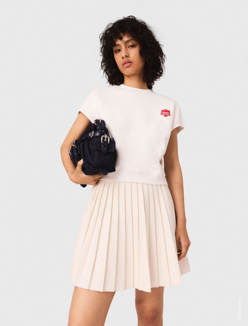 Embroidered fleece cropped sweatshirt 5