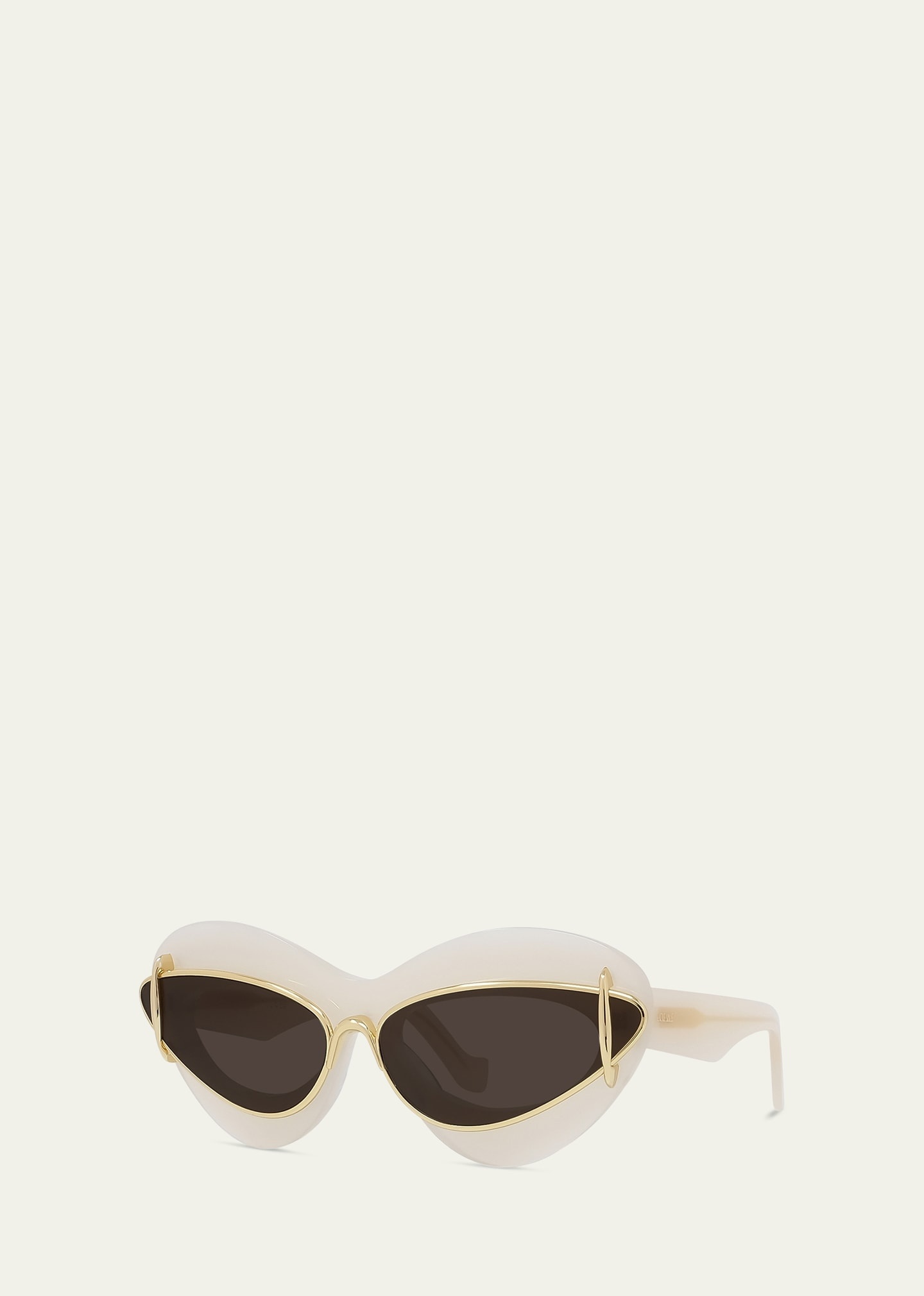 Double Frame Mixed-Media Cat-Eye Sunglasses - 2