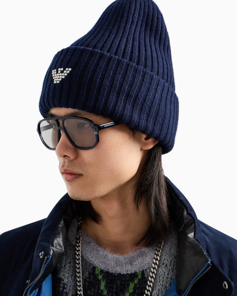 NEW YORK CAPSULE COLLECTION RIBBED WOOL-BLEND BEANIE 3