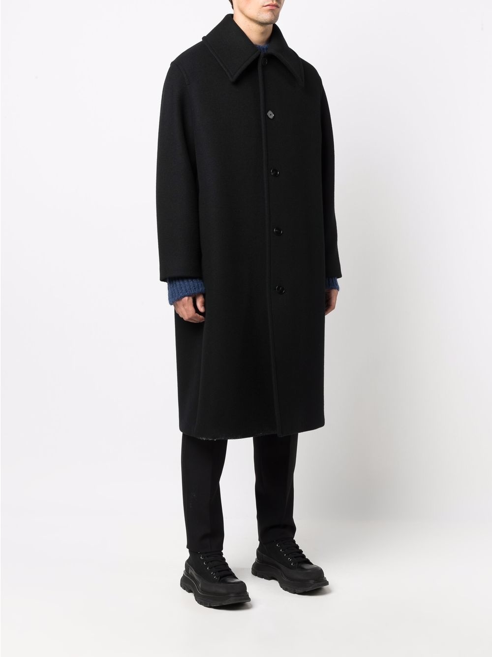 single breasted wool coat - 3