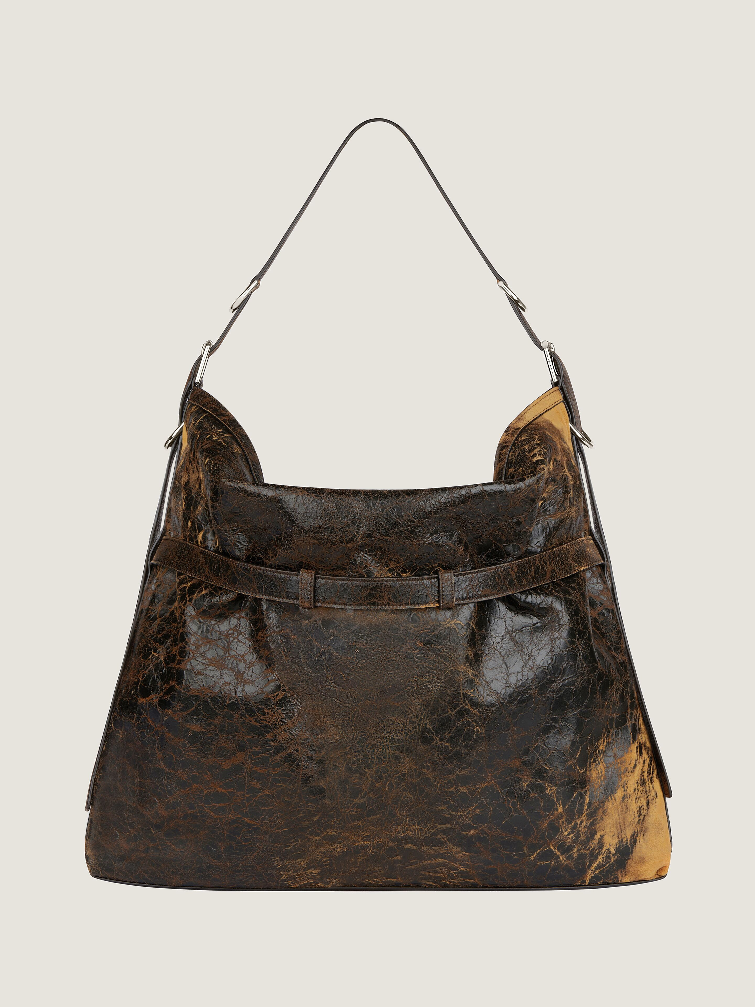LARGE VOYOU BAG IN CRACKLED LEATHER - 3