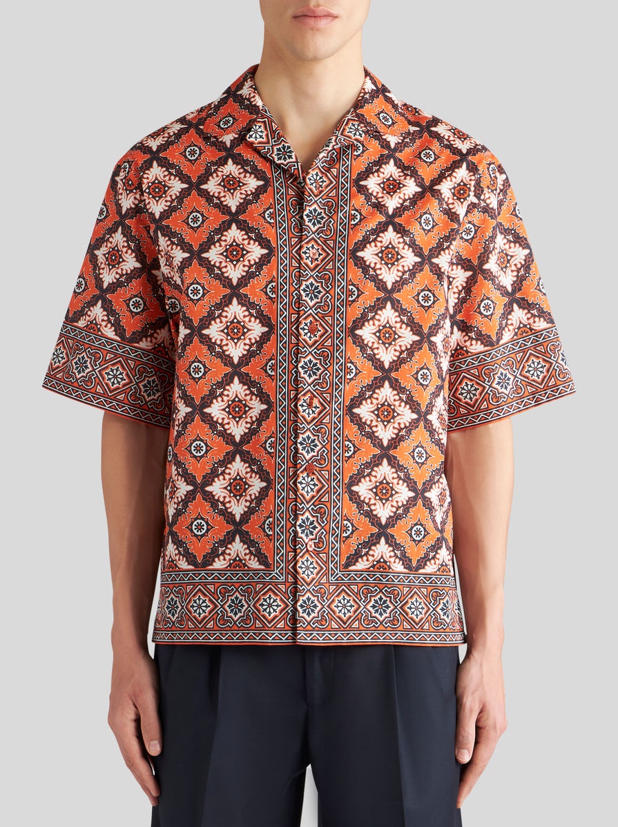 PRINTED COTTON BOWLING SHIRT - 2