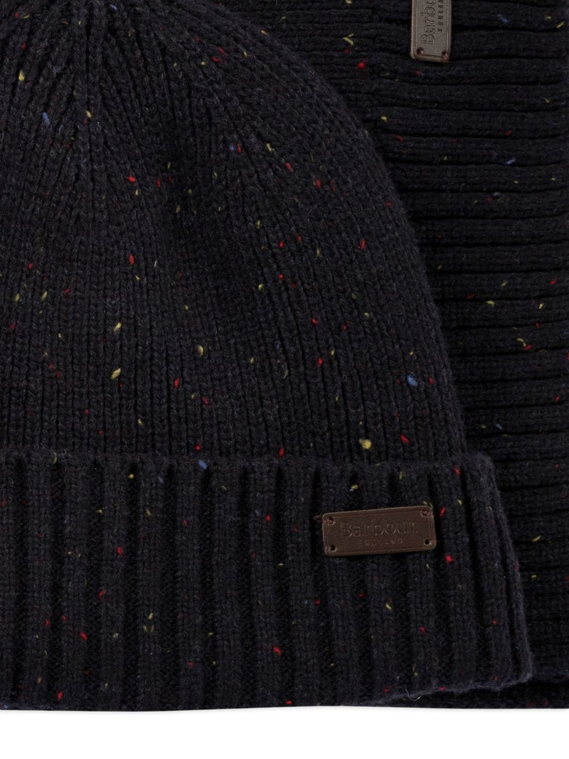 Barbour ribbed fleck beanie scarf set outlook