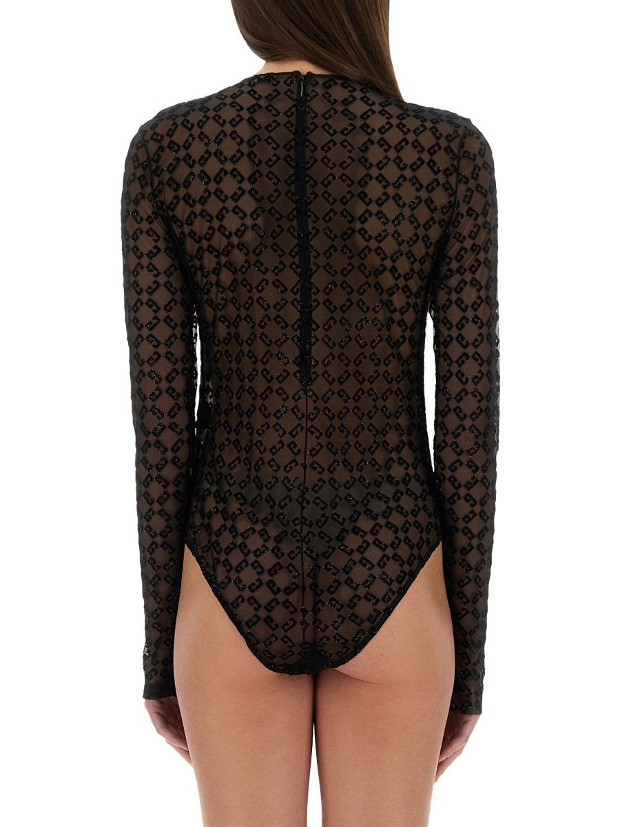Givenchy Women Monogram Tulle Bodysuit - 4