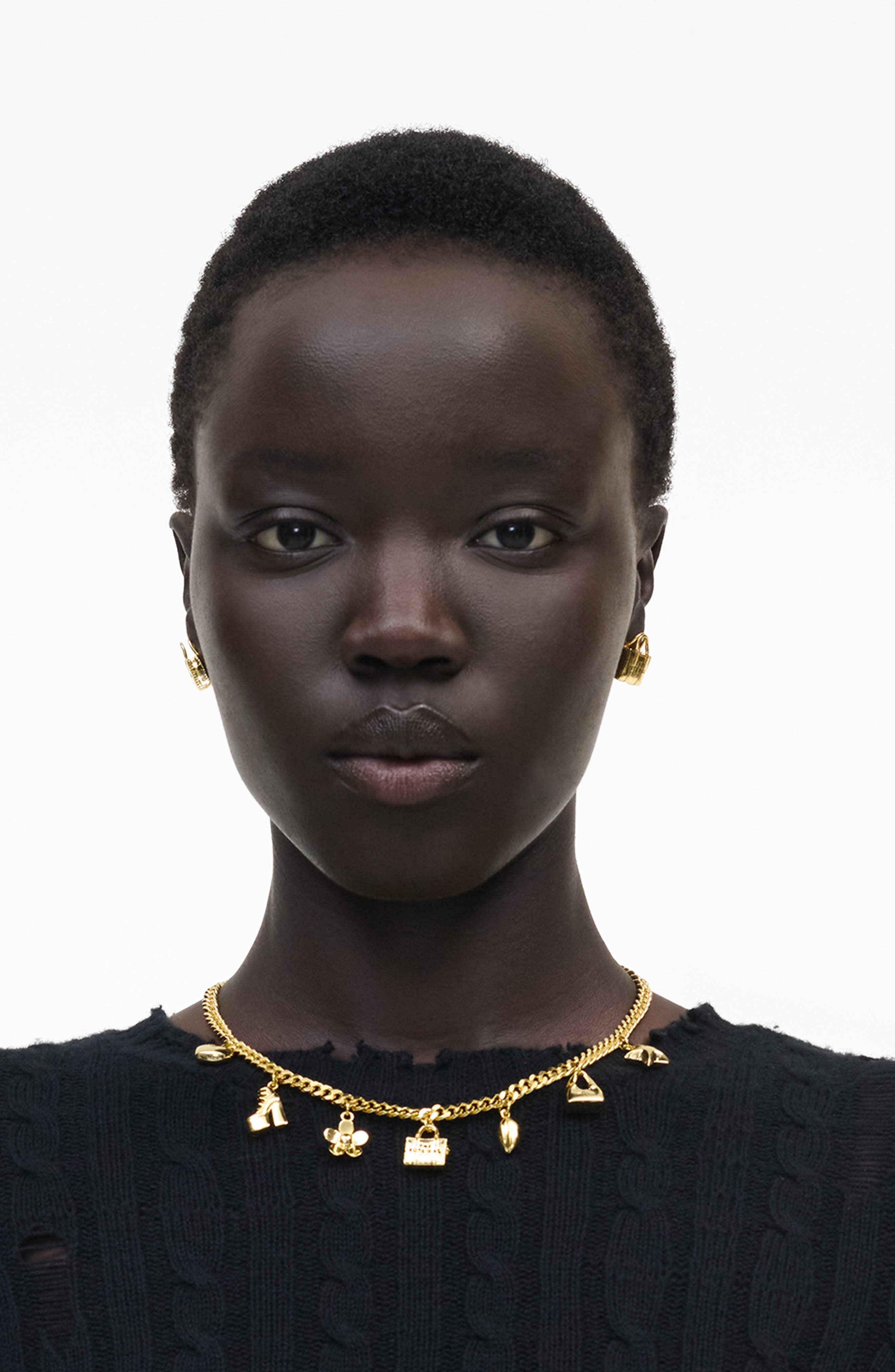Marc Jacobs Mini Icon Charm Necklace in Light Antique Gold at Nordstrom - 2