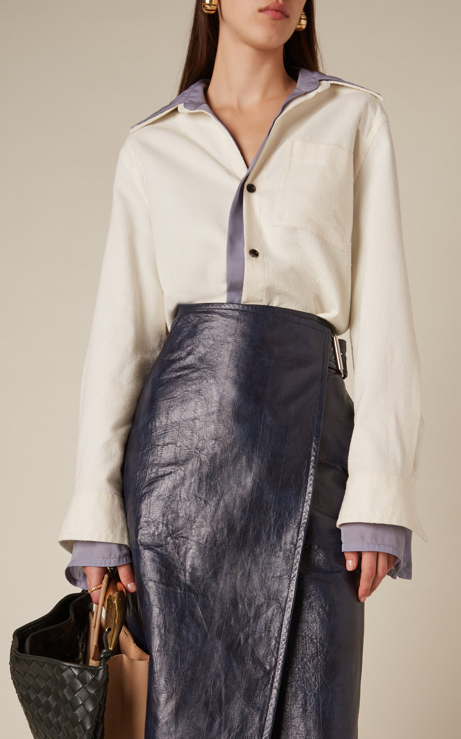 Knotted Cotton Shirt white - 3