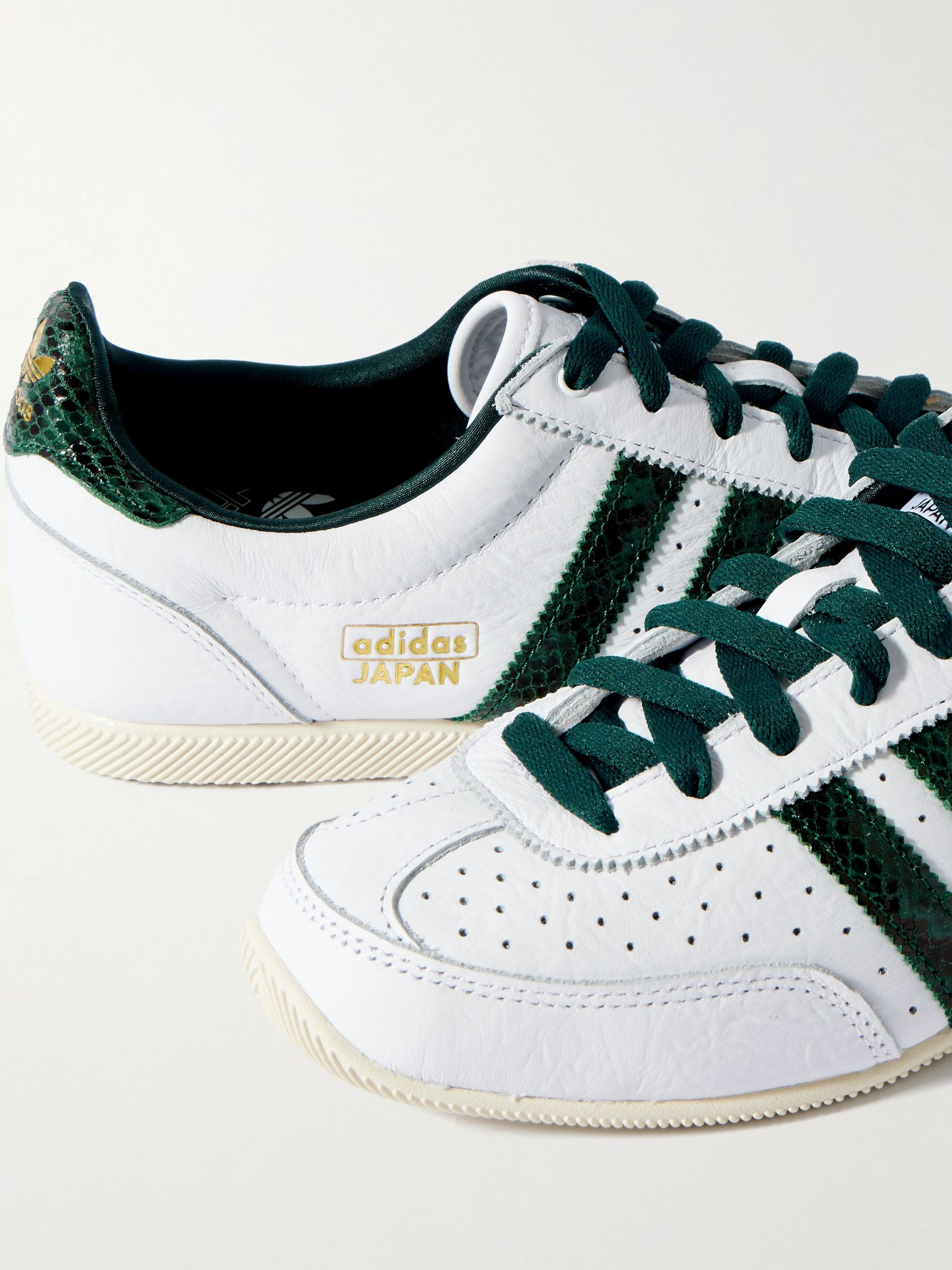 Japan Snake-Effect and Leather Sneakers White - 5
