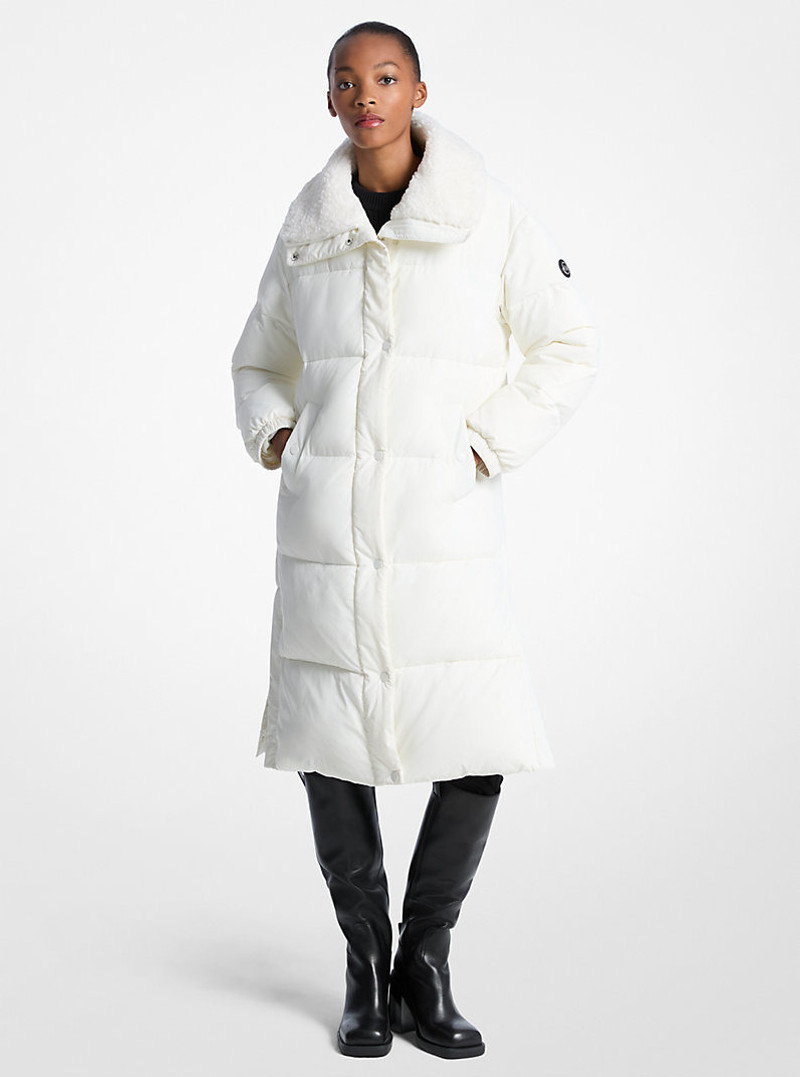 Faux Fur-Trim Quilted Puffer Jacket 1
