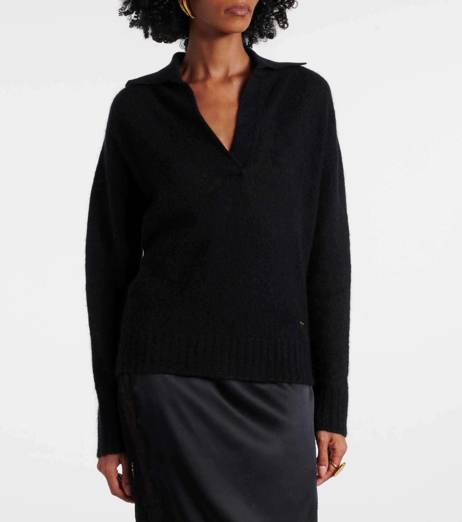 Cashmere and silk polo sweater - 6