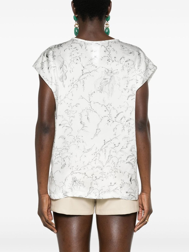 Fabula-print silk satin blouse 4