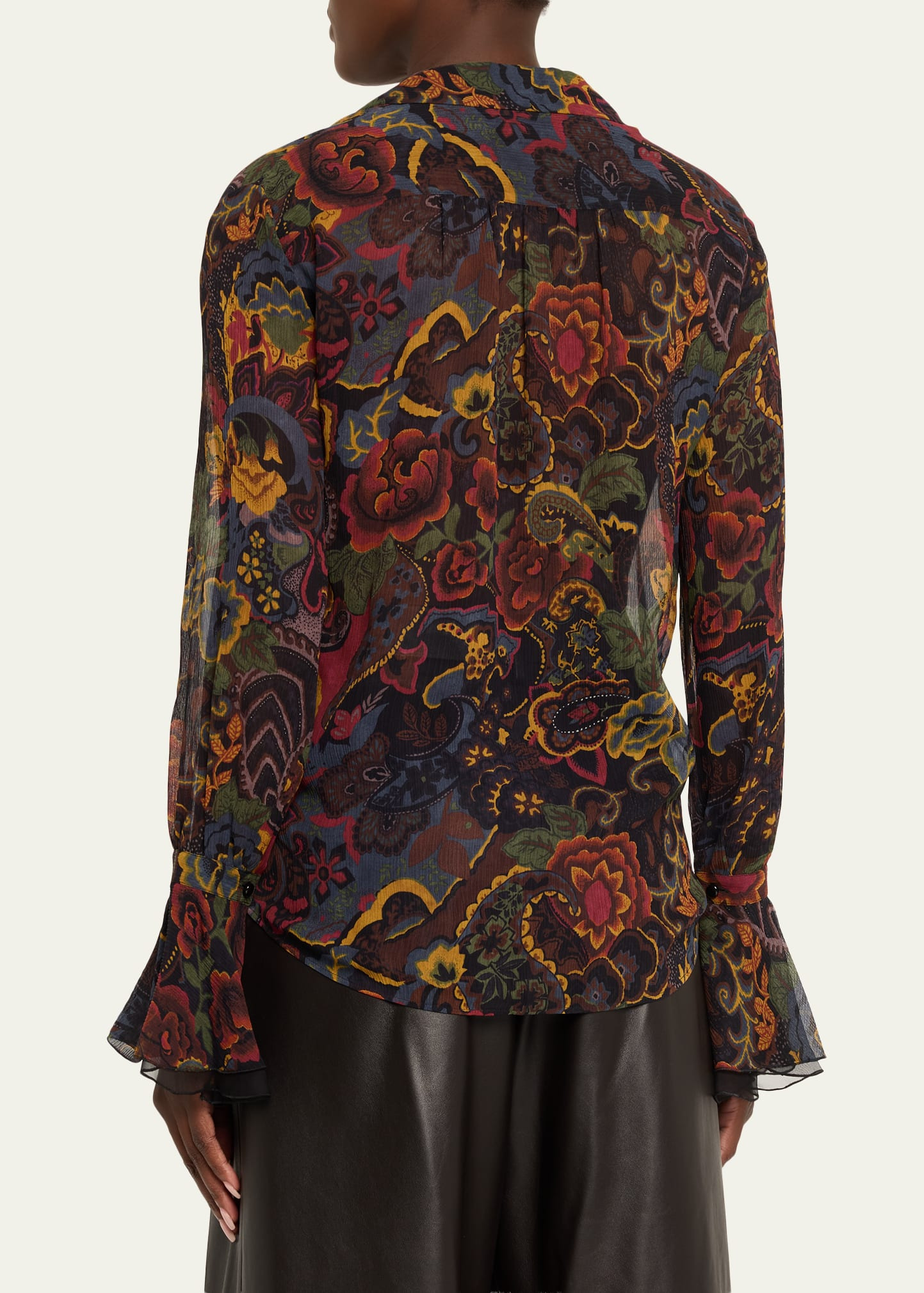 Jolie Ruffle Crinkle Chiffon Blouse - 3
