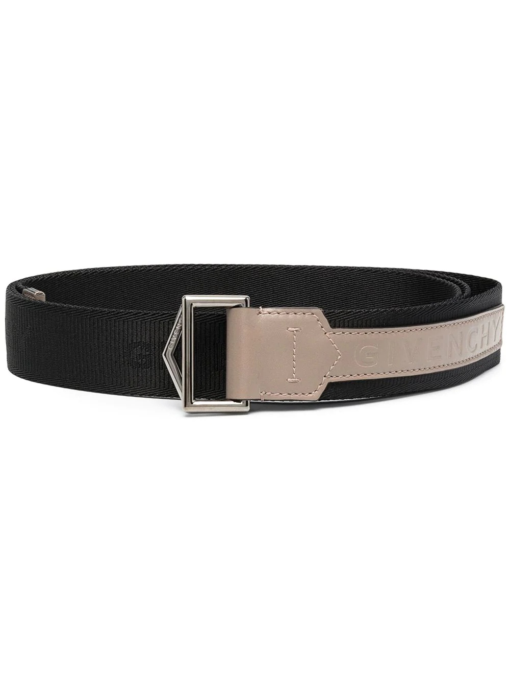 logo-embossed strap belt - 1