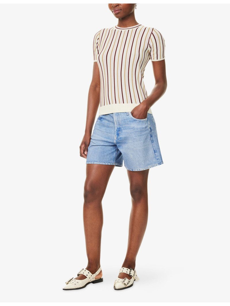 rag & bone Miraamar Faded-Wash Denim Shorts outlook