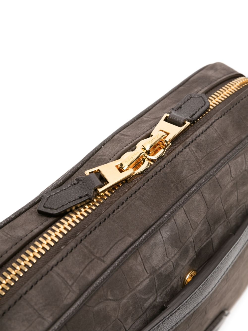 crocodile-embossed messenger bag - 4