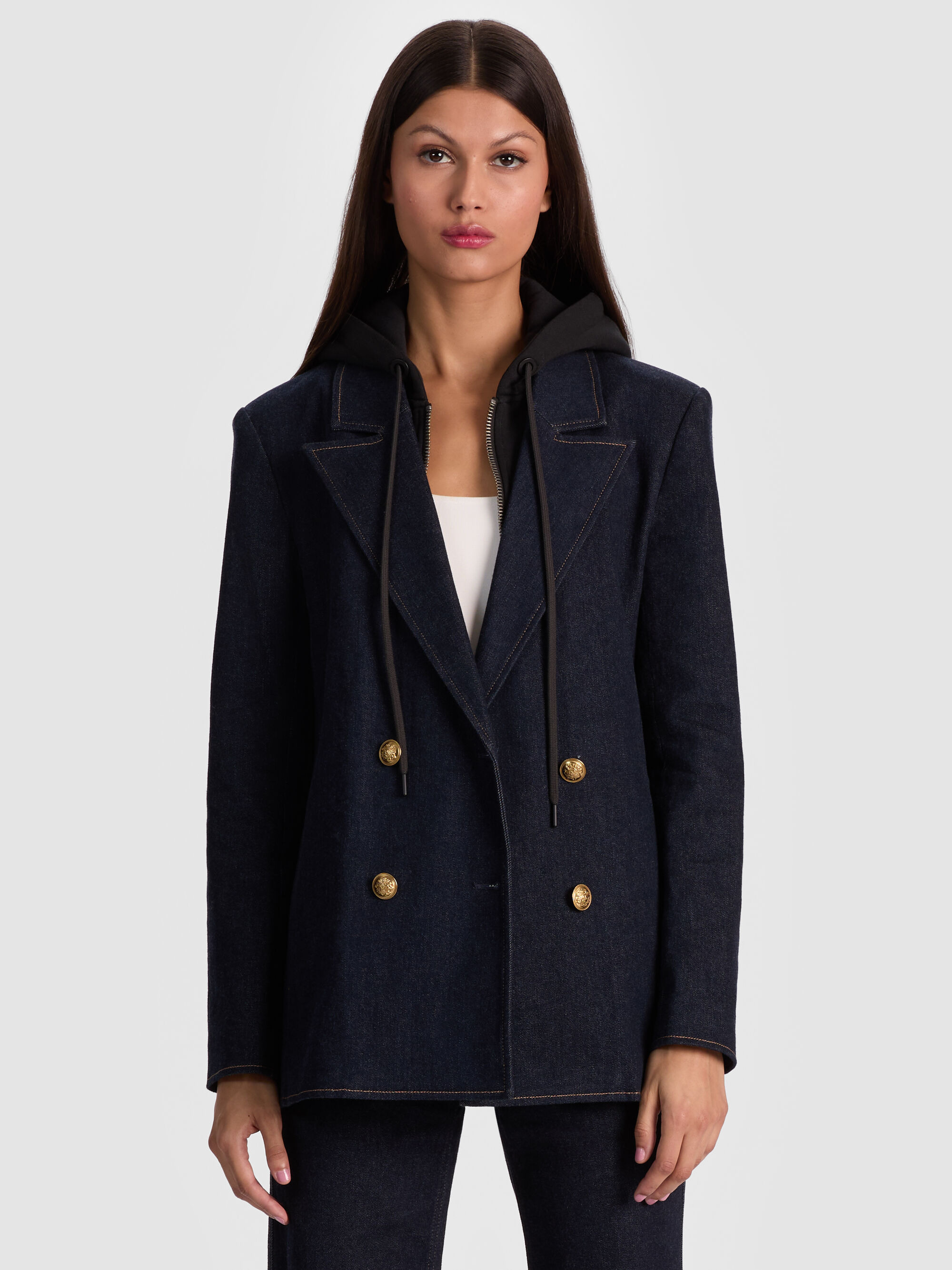 JORDAN DENIM BLAZER WITH REMOVABLE HOODIE - 2