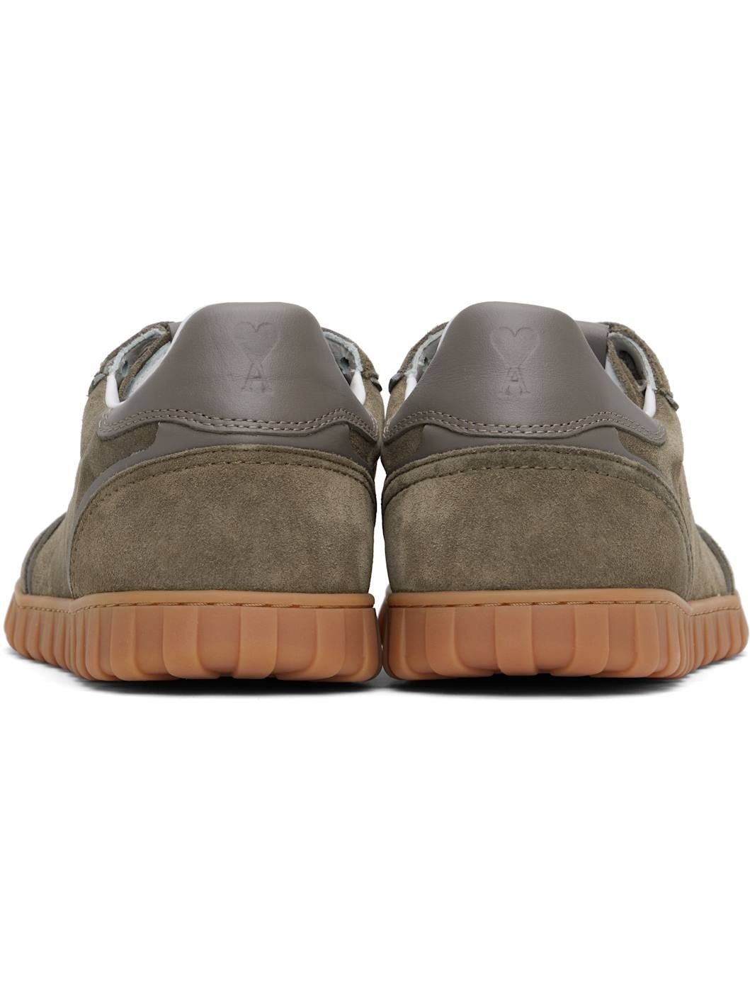 Taupe Leather Low Top Step Sneakers - 2