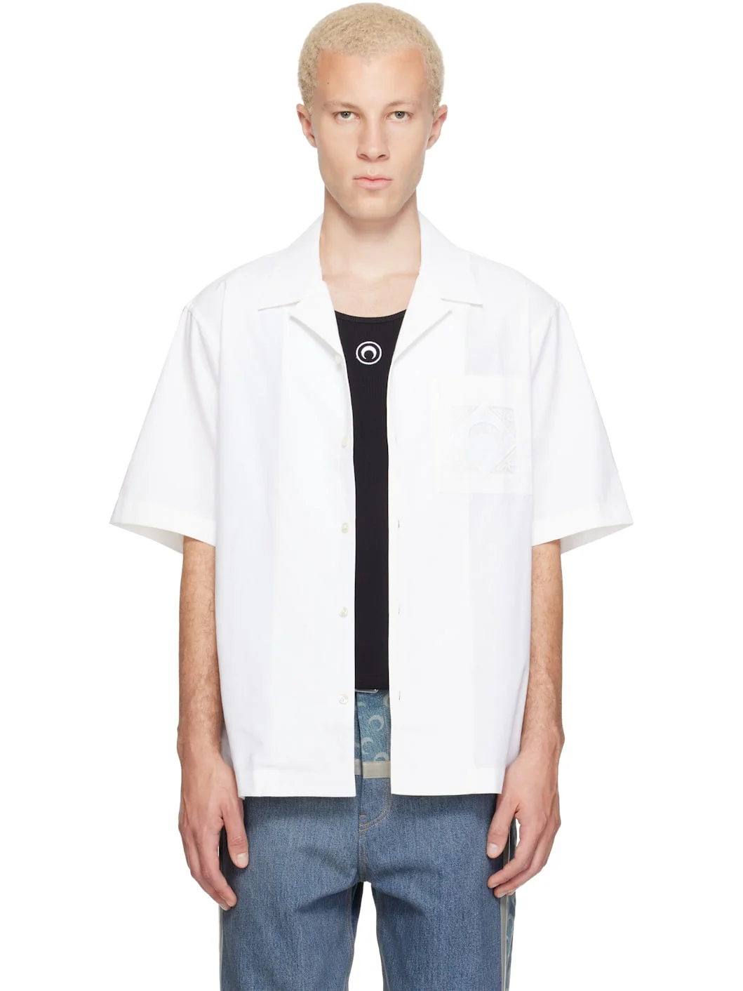 White Regenerated 'Household Linens' S/S Shirt - 1