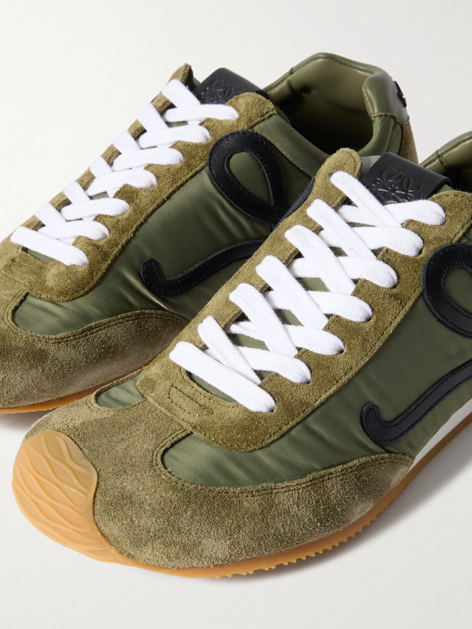 Ballet Runner 2.0 Logo-Appliquéd Shell, Suede and Leather Sneakers Green - 5