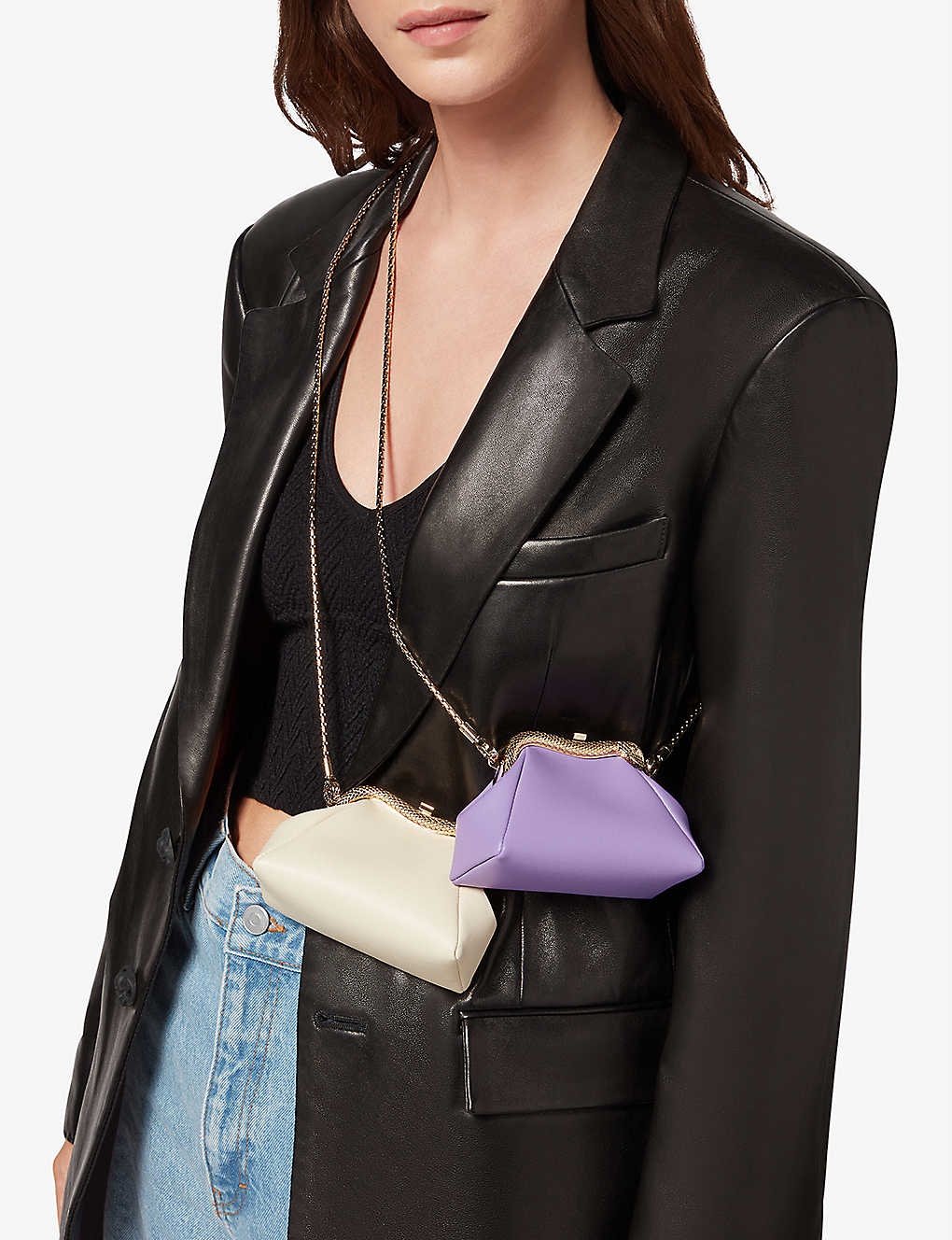 Serpentine leather pouch - 7