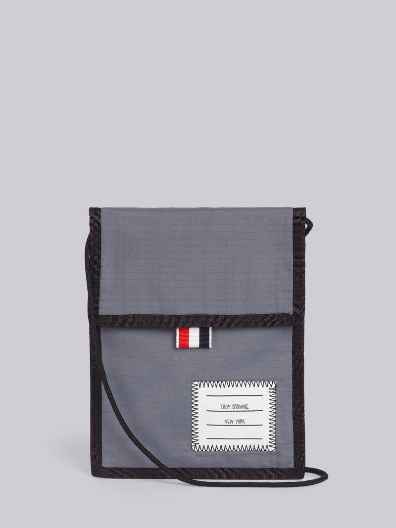 Medium Grey Ripstop Velcro Neck Pouch 1