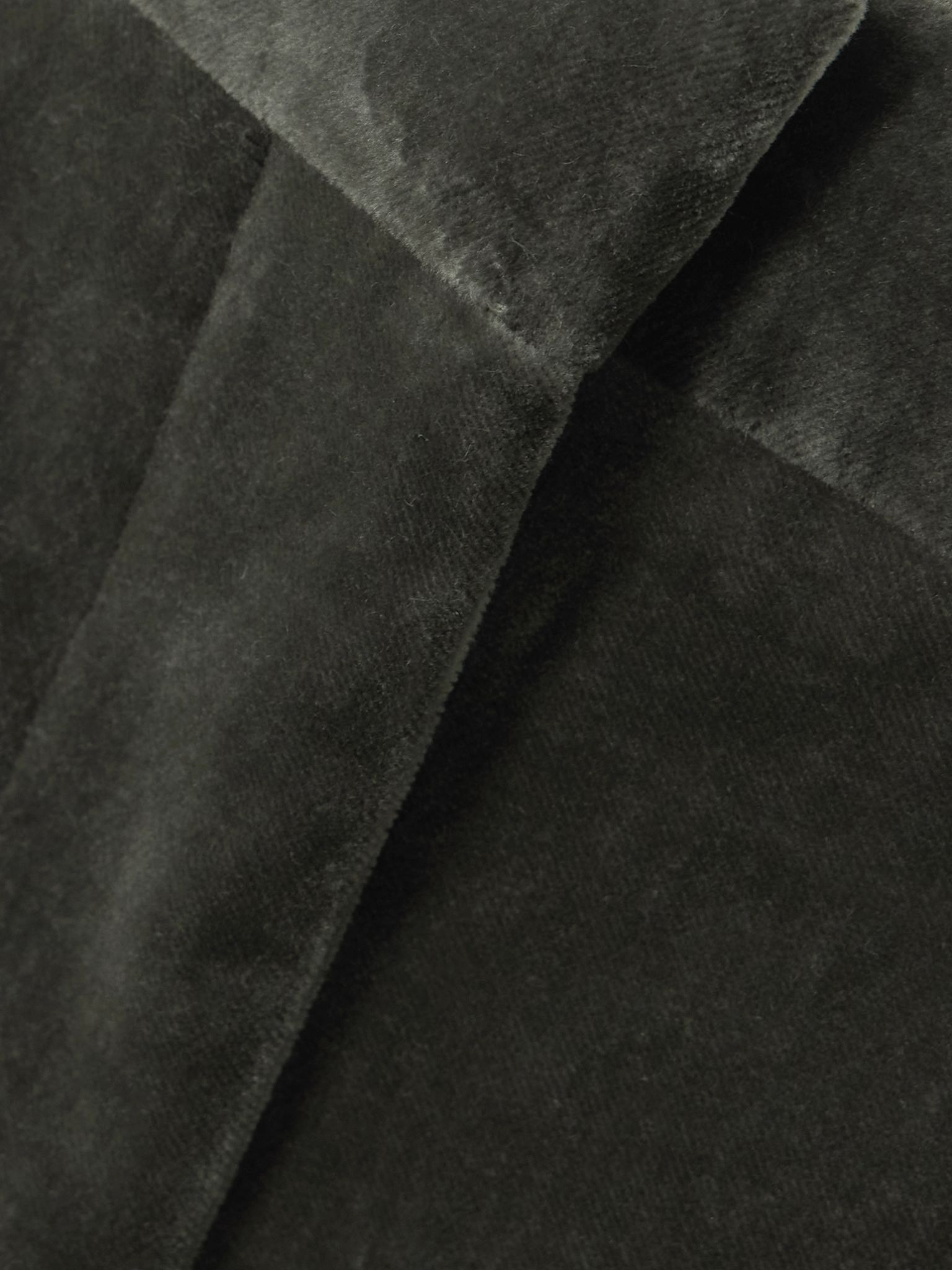 Cotton-blend velvet straight-leg pants Gray - 5