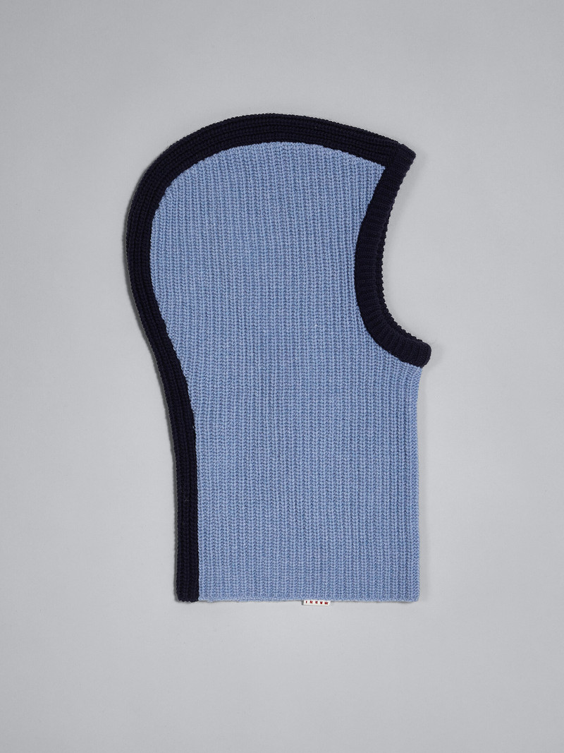 Marni PALE BLUE SHETLAND WOOL BALACLAVA outlook