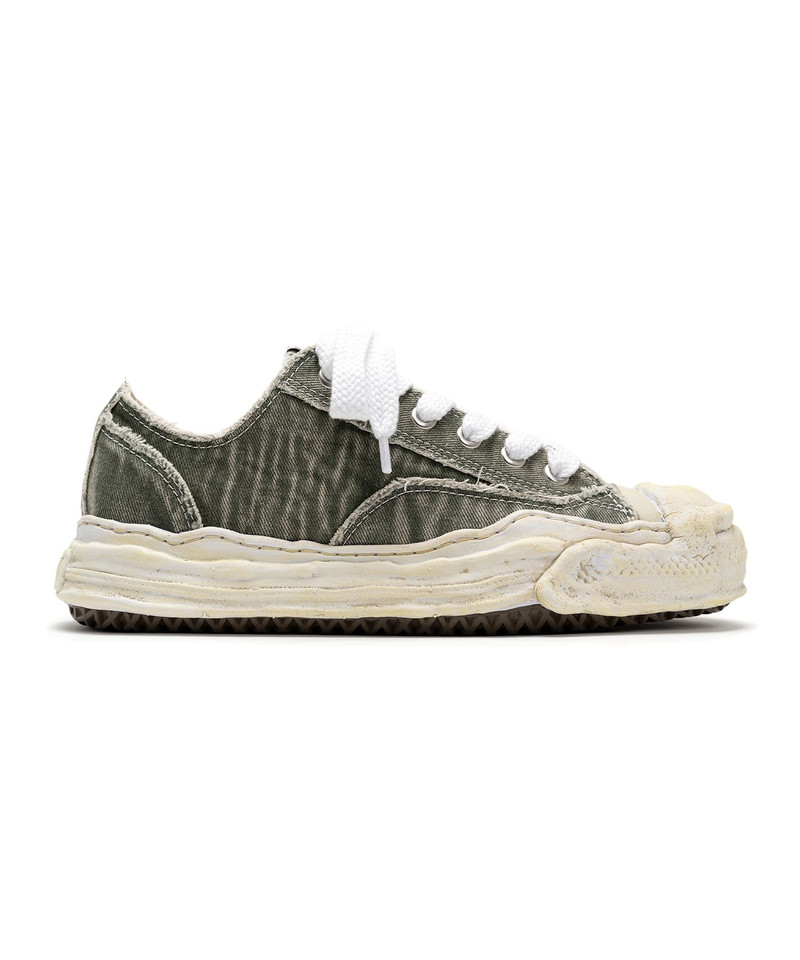 "HANK" OG Sole Bleach-Wash Denim Canvas Low-top Sneaker 8