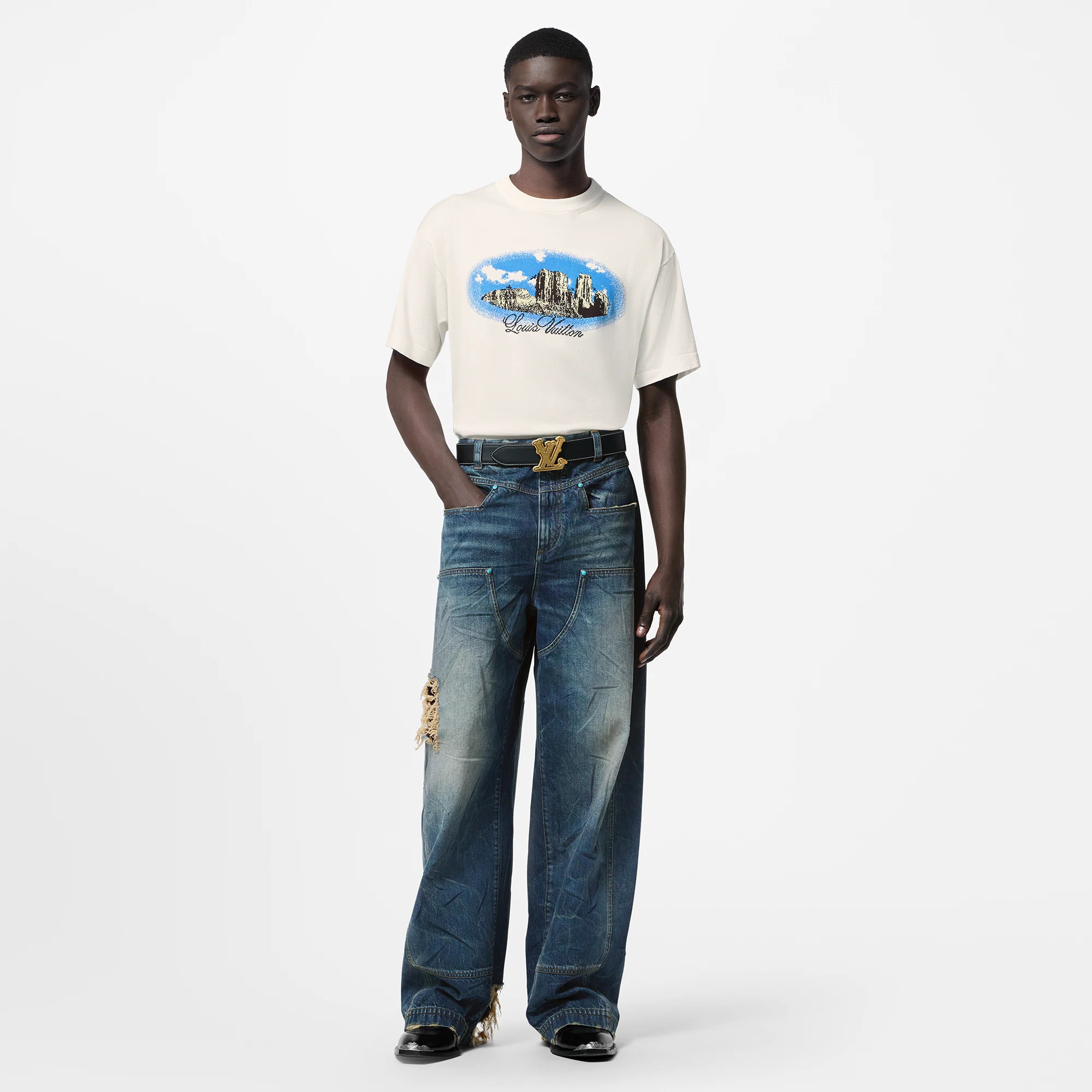 Graphic Short-Sleeved Cotton Crewneck - 4