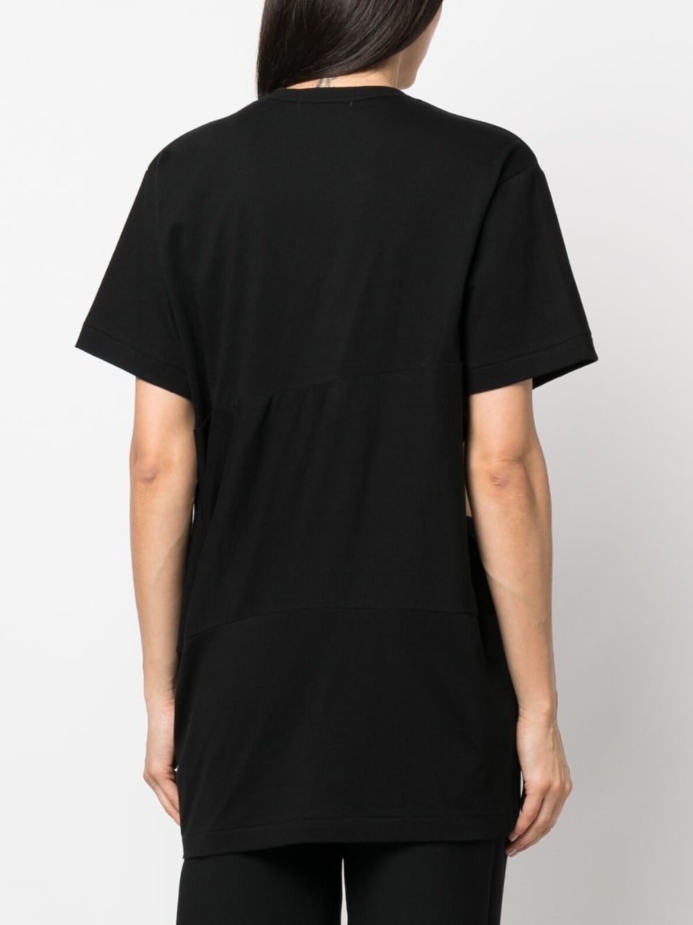 draped-detail cotton T-shirt - 4
