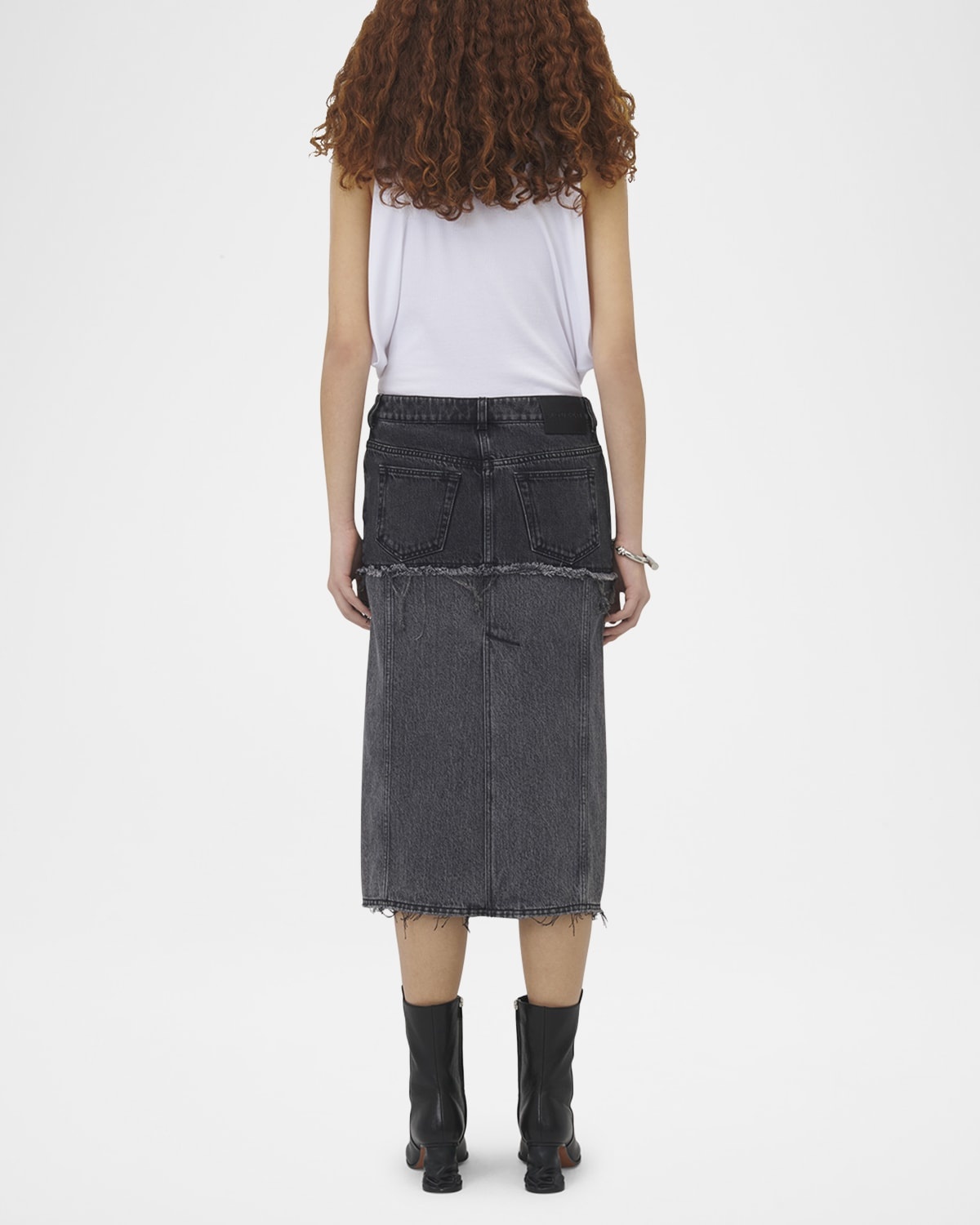 Hybrid Denim Midi Skirt - 4