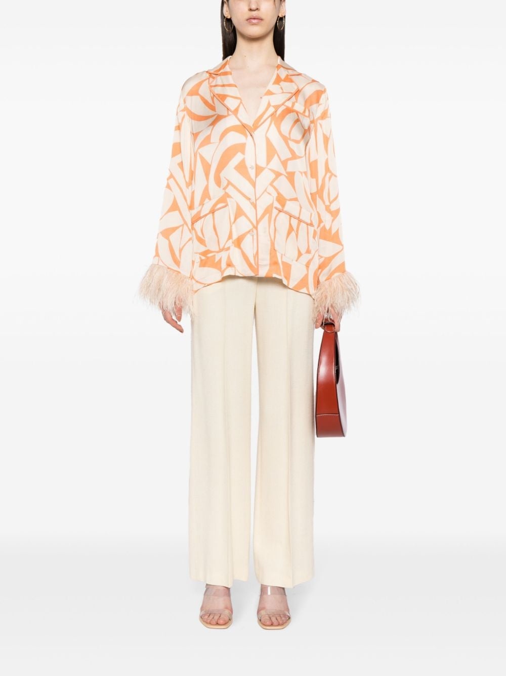 Braza feather-trim shirt - 2