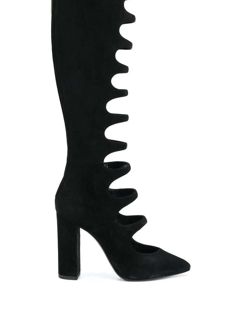 cut-out detail knee length boots 1