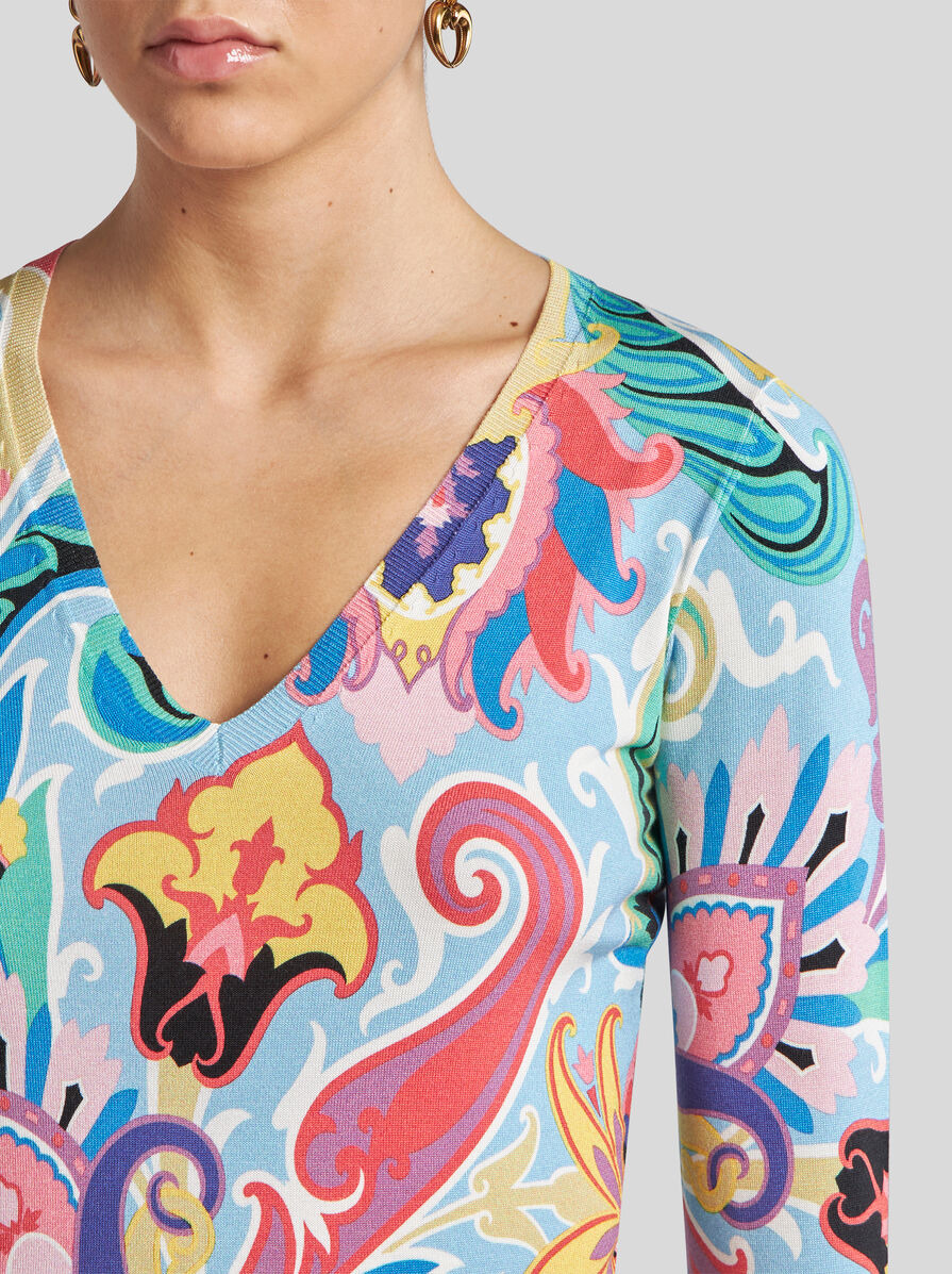 SWEATER WITH MULTICOLOURED FLORAL PRINT - 3