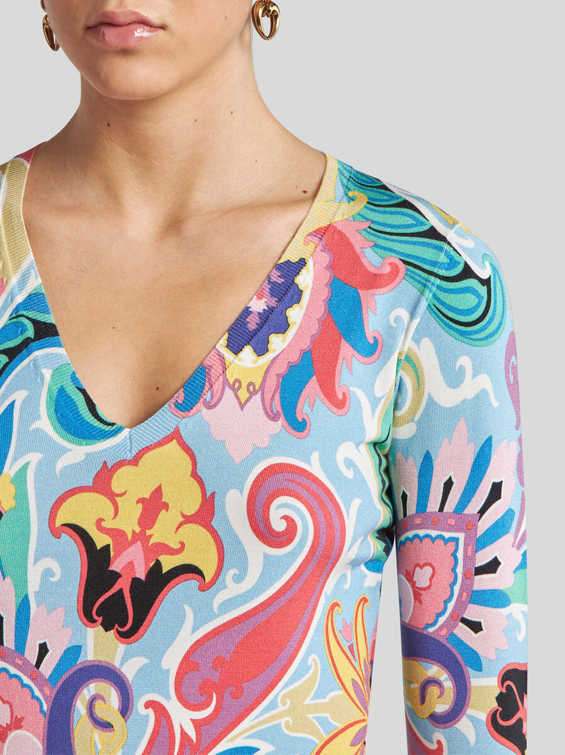 Etro SWEATER WITH MULTICOLOURED FLORAL PRINT outlook