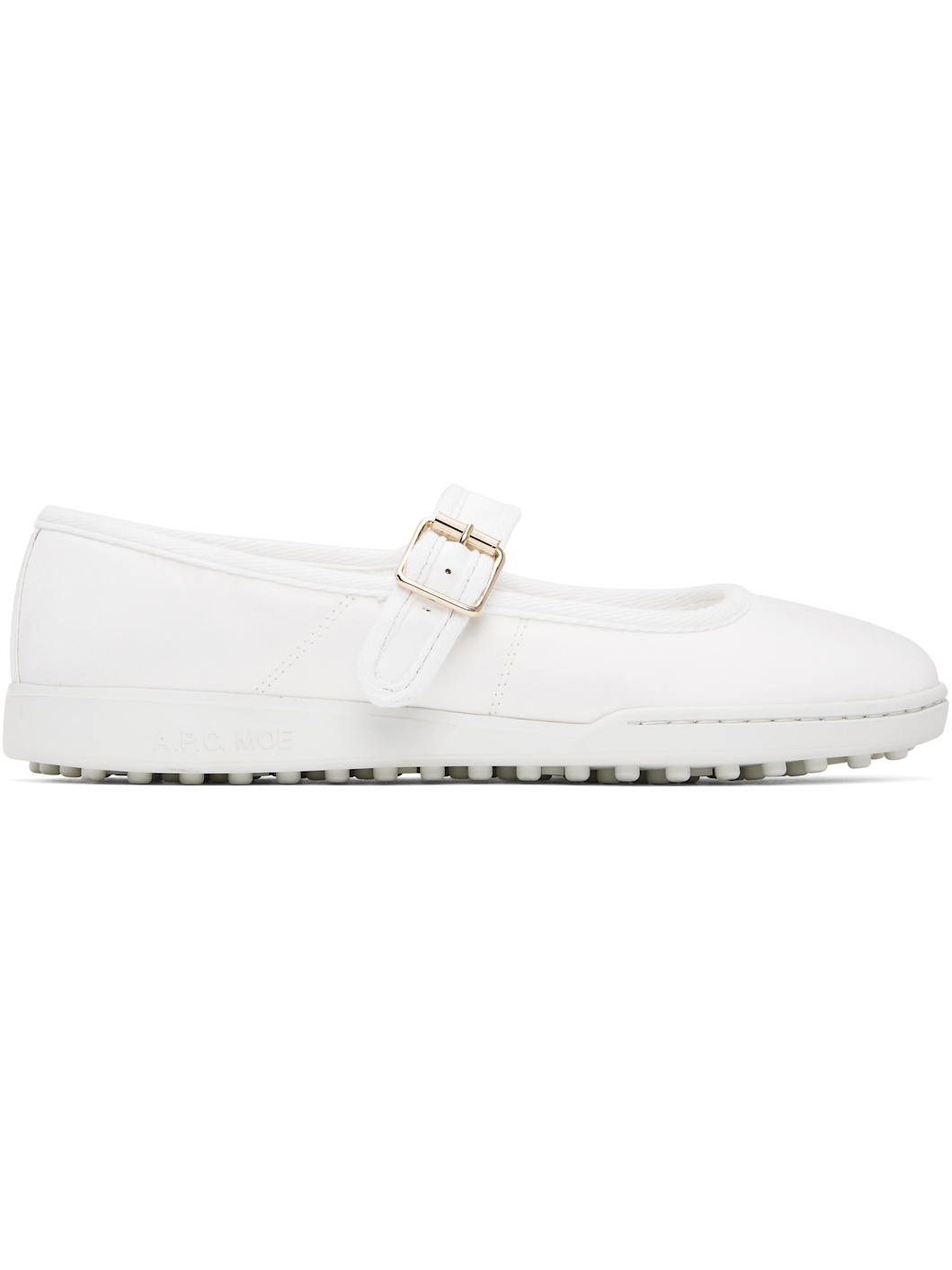 White Moe Mary Jane Ballerina Flats - 1
