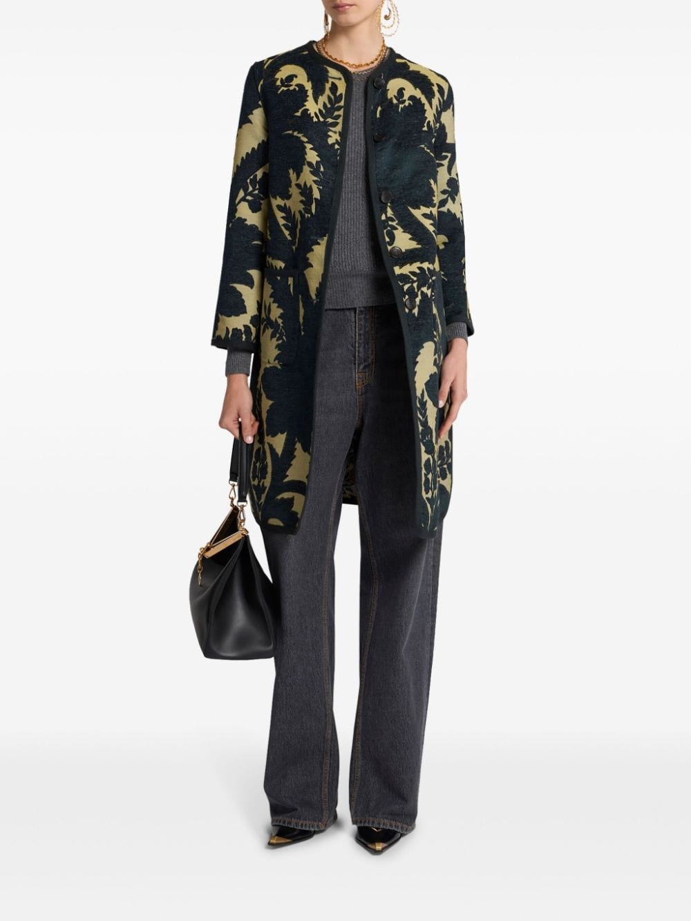 jacquard reversible coat - 2