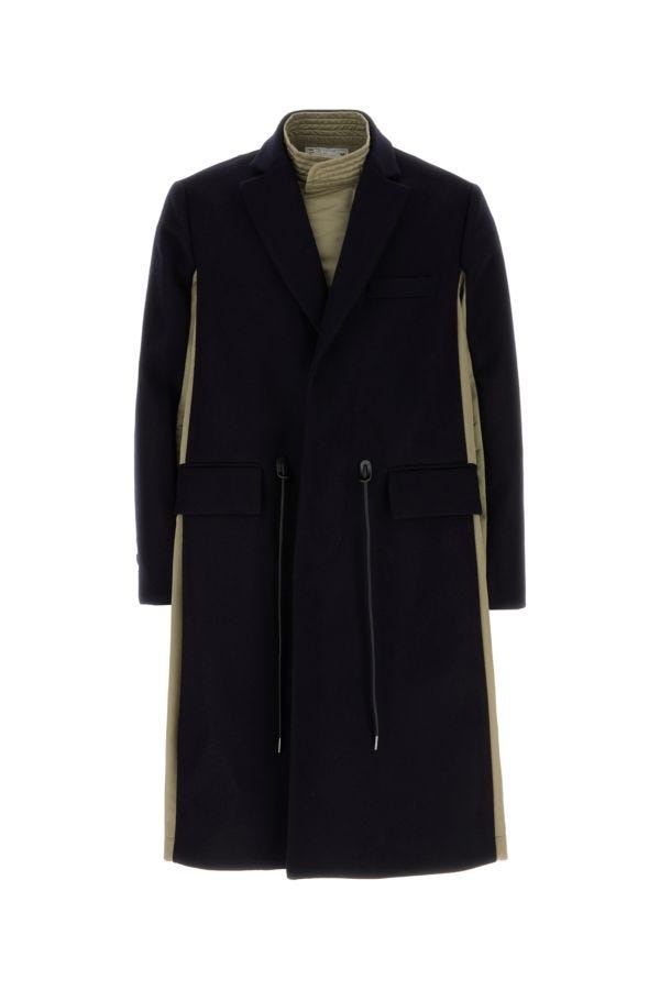 Black Wool Melton Coat - 1