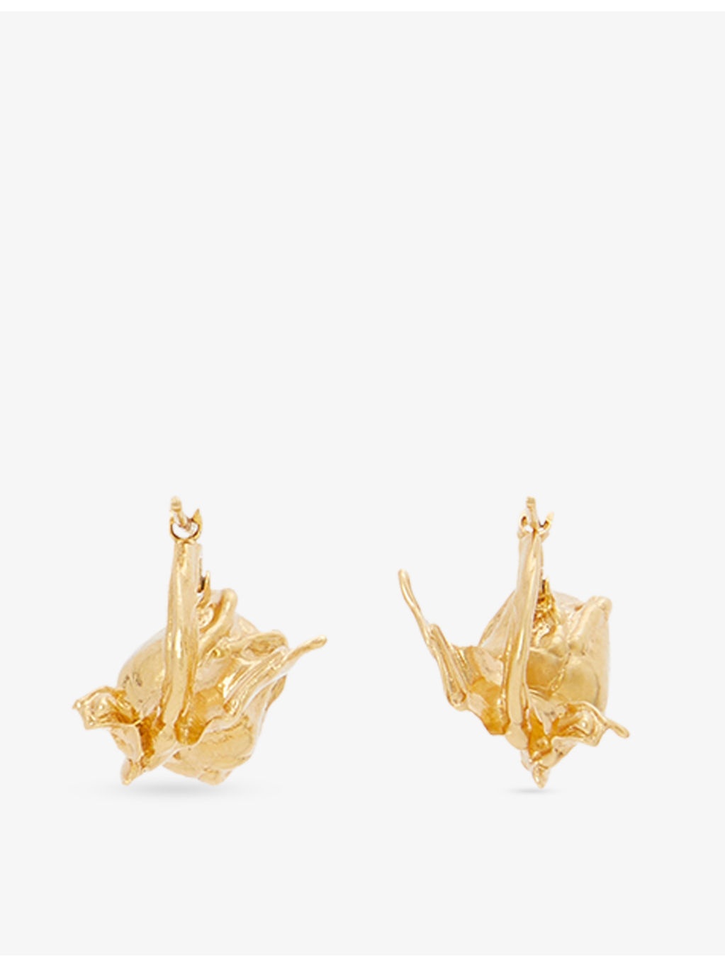 Tulip Brass Hoop Earrings - 4